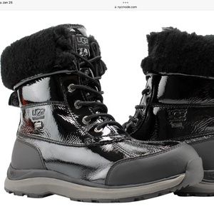 UGG ADIRONDACK III PATENT LEATHER BLACK BOOTS - WOMEN'S size 8 New with Box
